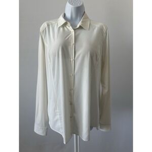 Women's ORVIS Sz: L Button Up Outdoor Ivory Shirt with Pocket (b60)